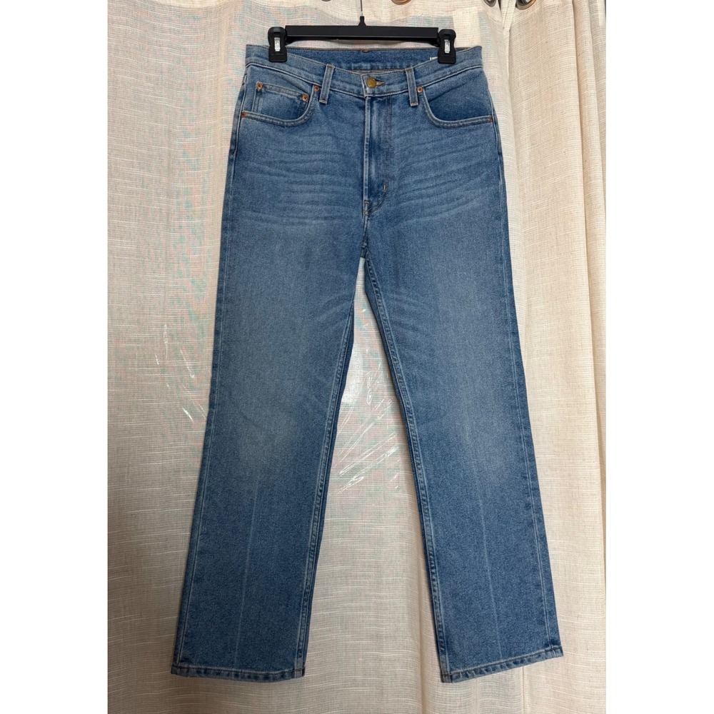 B SIDES Blue Jean Straight Leg Medium Wash Denim Ankle Crop Stretch Women's 28